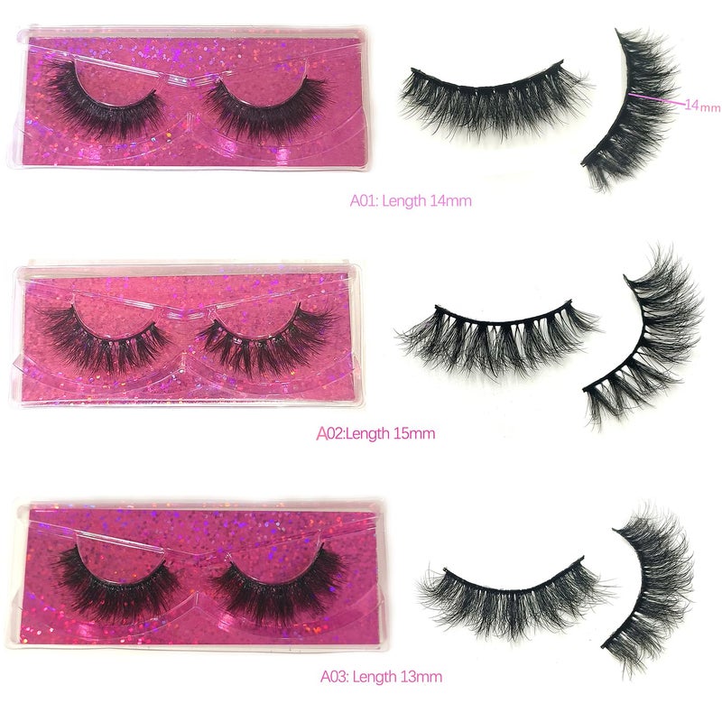 U-Hotmi Natural Look Fluffy Eye Lashes, Faux 3D Mink Lashes 10 Styles Eyelashes Wholesale(10 Pairs) - Image 3